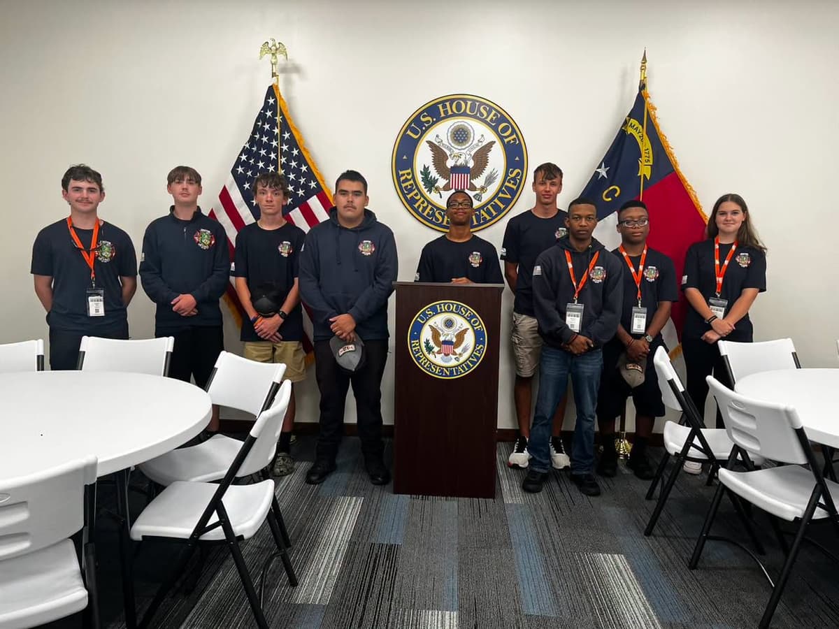 Gaston Fire and Rescue cadets at Congressman Don Davis' district office