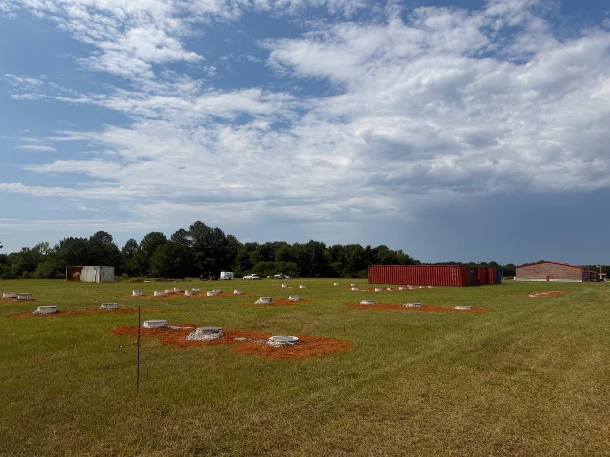 Concrete footings installed across the Gaston Fire and Rescue training complex site