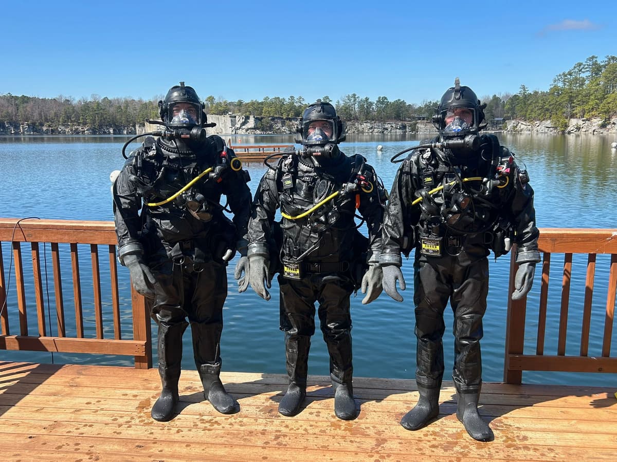 Gaston Fire & Rescue public safety dive team conducting underwater search operations